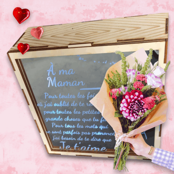 box fête des mères, box lumineuse personnalisée, cadeau maman personnalisé, cadeau fête des mères suisse, idée cadeau maman, box LED personnalisée, coffret lumineux fête des mères, box cadeau original maman, cadeau gravé fête des mères, box personnalisée suisse, lumière personnalisée fête des mères, cadeau maman suisse, box spéciale maman, coffret fête des mères personnalisé, idée originale fête des mères, box avec prénom maman, cadeau lumineux personnalisé, box cadeau femme, cadeau déco fête des mères, souvenir personnalisé maman